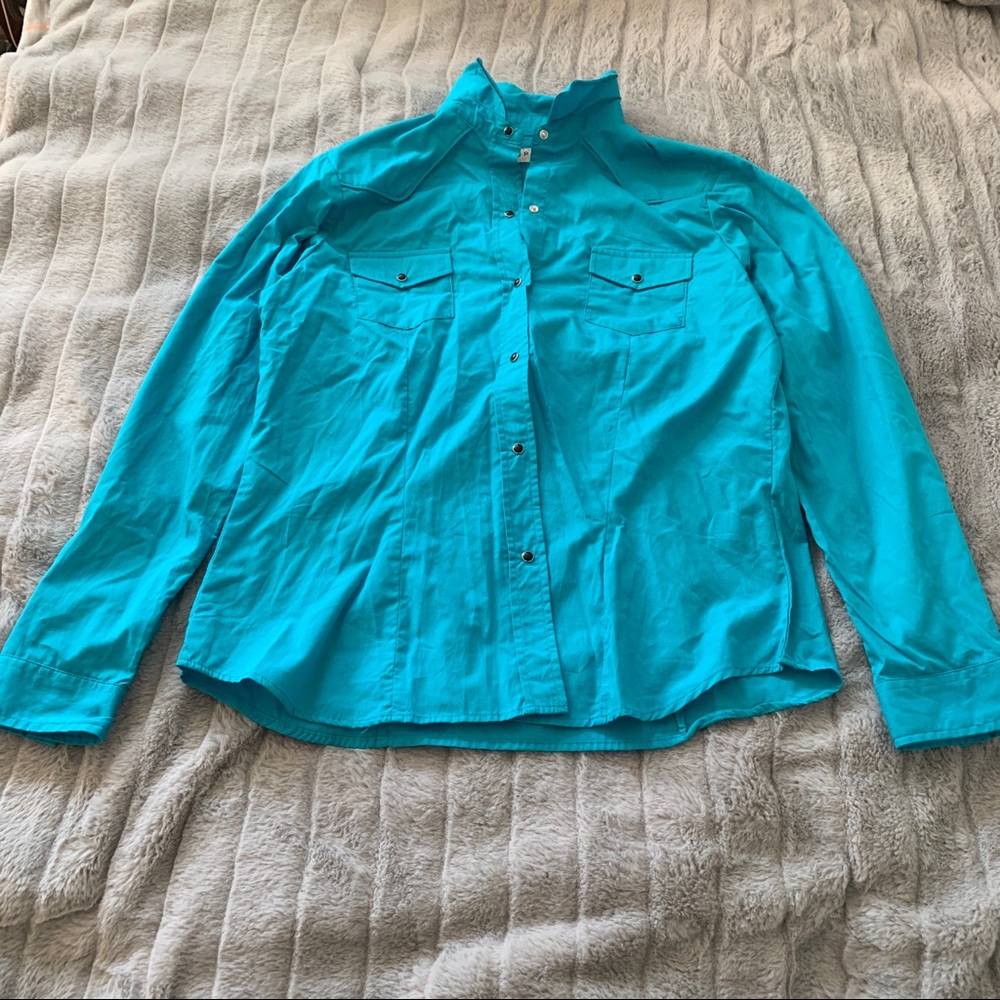 Roper Women’s Turquoise Snap Western Shirt XL